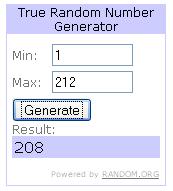belli random.org winning #208