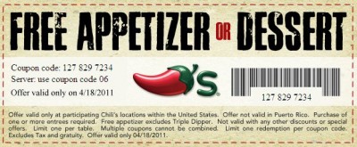 Chili's Coupon