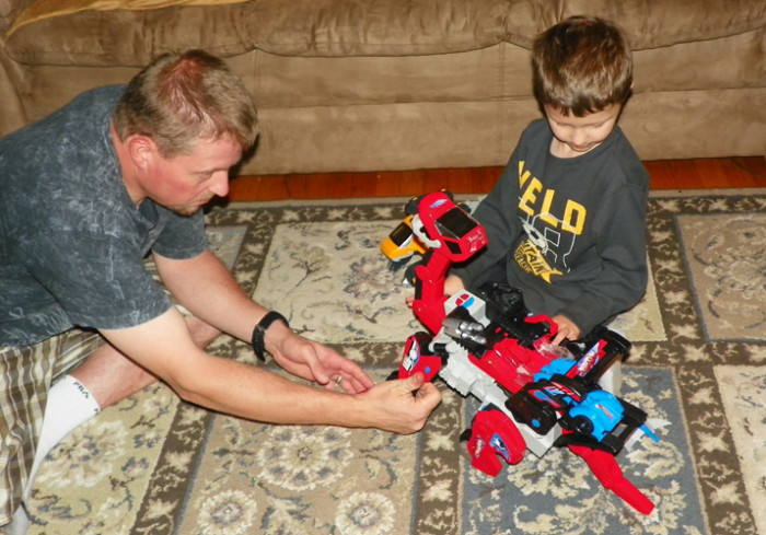 The boys playing