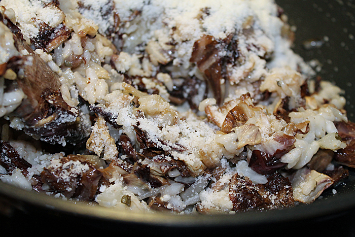 Risotto with Roasted Radicchio, Mushrooms, and Lemon