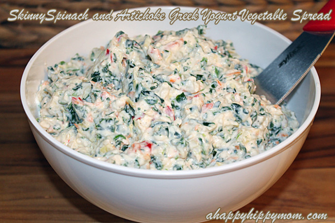 Skinny Spinach and Artichoke Greek Yogurt Vegetable Spread