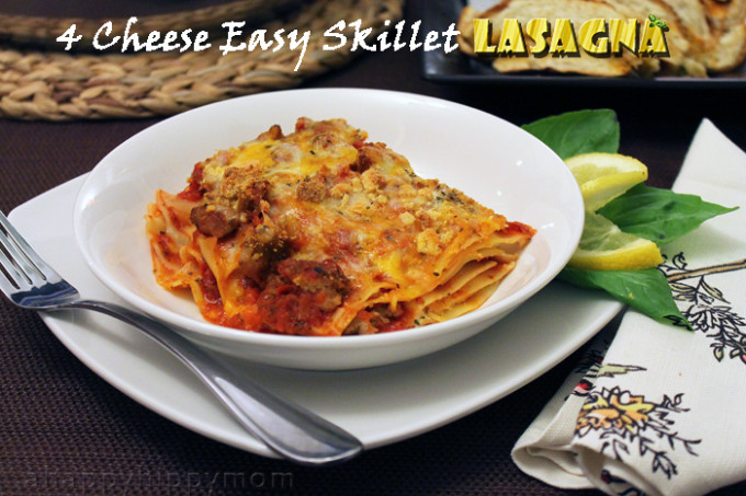 4 Cheese Easy Skillet Lasagna