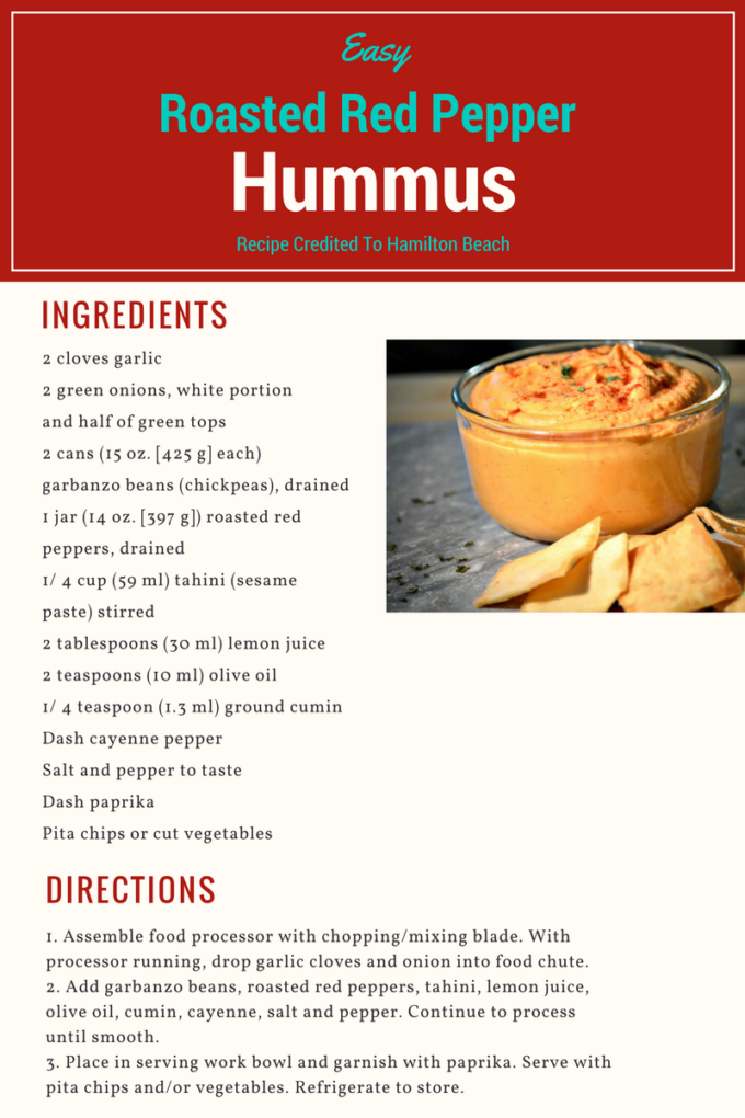 easy roasted red pepper hummus