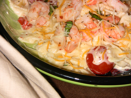 Creamy Tomato-Basil Pasta with Shrimp1