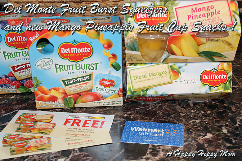 Del Monte Fruit Burst Squeezers and fruit cups